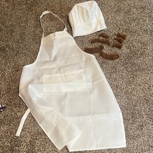 White Apron and Chef Hat Set
